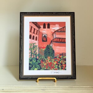 Stampa artistica botanica del giardino di Salvia - Giclée ispirata a Granada / Arte murale floreale / Decorazione da giardino mediterraneo