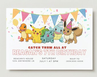 Pokemon Birthday Invitation