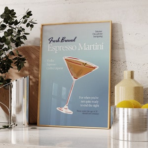 Espresso Martini Print, Cocktail Poster Espresso Martini Art, Vintage Alcohol Poster, Vintage Ad Poster, Coffee Poster Vintage