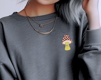 Mushroom Crewneck Sweatshirt, Plantcore Aesthetic, Comfort Colors