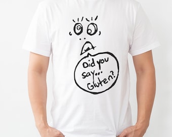 Funny Gluten Speech Bubble T-Shirt, Ironic Graphic Tee
