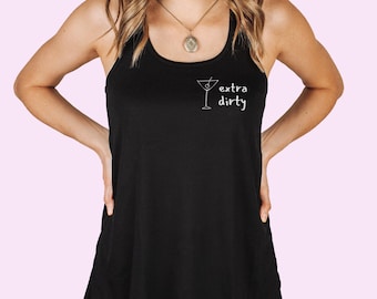 Extra Dirty Martini Racerback Tank Top, Funny Cocktail Shirt