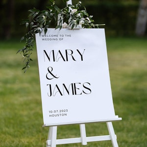 Minimalist Wedding Welcome Sign, Elegant Welcome Wedding Sign, Modern Wedding Signs, Modern Minimalist Wedding Welcome Sign