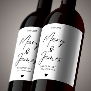 Minimal Wedding Wine Label Template, Custom Wine Label For Wedding, Editable Wine Labels, Modern Wedding Favors