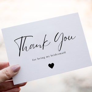 Bridesmaid Thank You Card, Thank You For Being My Bridesmaid Card, Bridesmaid Proposal Card, Bridesmaid Gifts