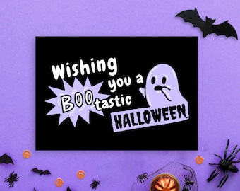 Boo-tastic Halloween Greeting Card, Halloween Greeting Card, Funny Halloween Card,Spooky Boo Halloween