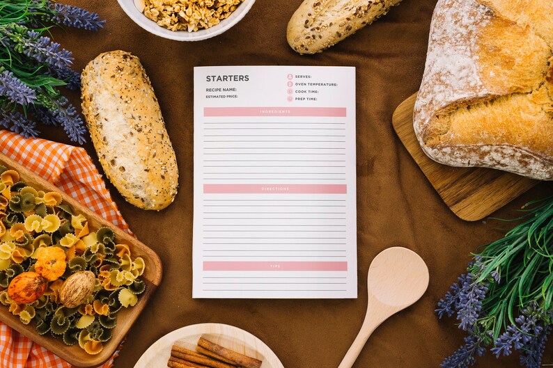Editable Recipe Book Template, Customize Cook Book Template, Printable ...
