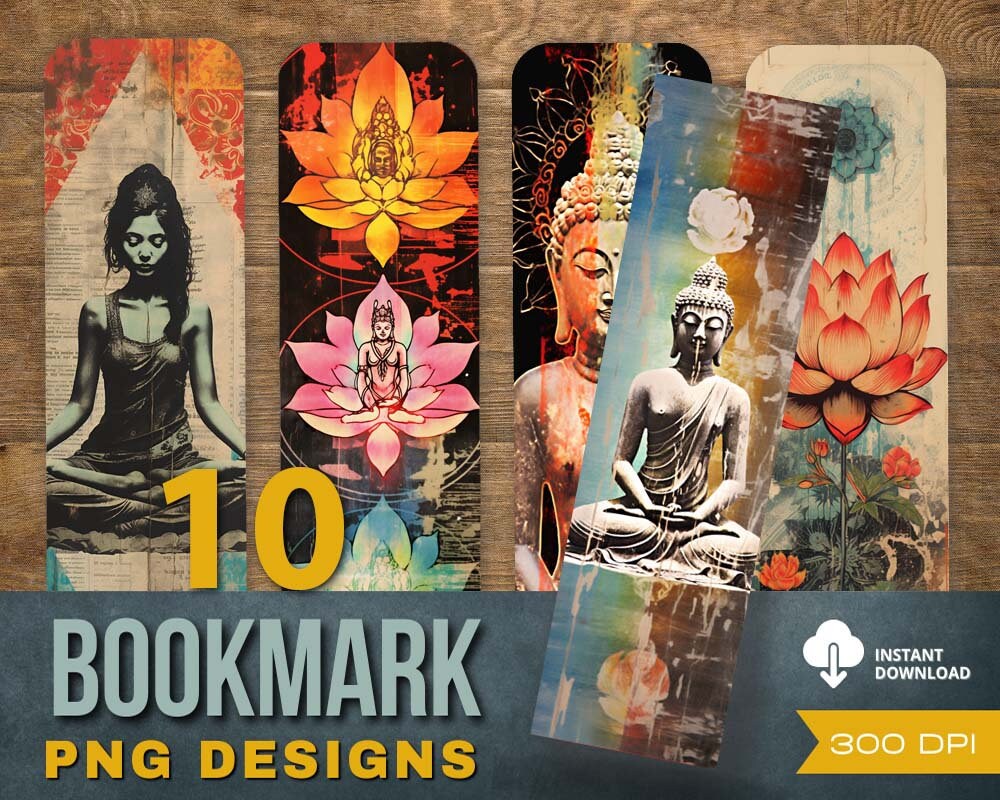 Yoga &amp; Buddha Printable Bookmark Set Om Namaste Digital Download JPG ...