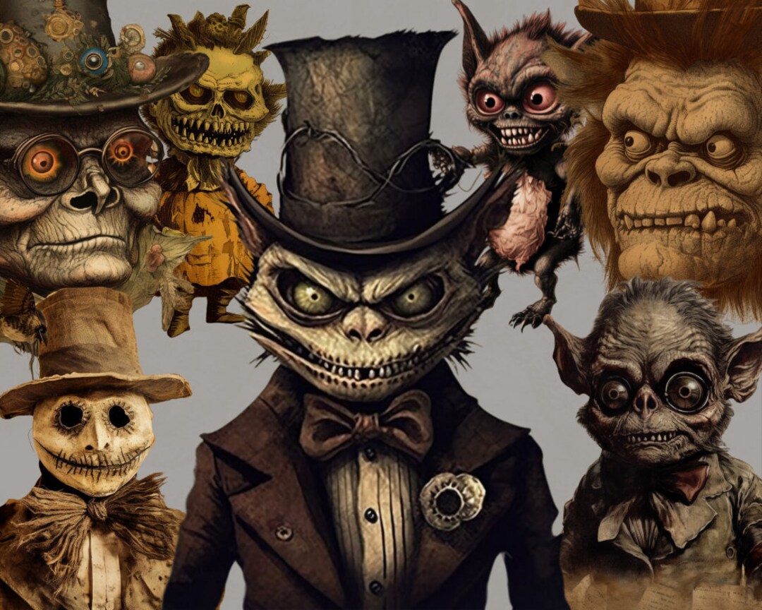 Mythical Creatures, Goblins, Gargoyle, Goblin, Gremlin Bundle, 50 Vintage Illustration Journal