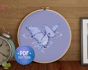 Fliegender Dinosaurier Kreuzstich PDF Muster - Fantastisches kleines Pterodaktylus Muster - Sofortiger Download