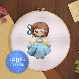 PDF Pattern cross stitch baby doll, Baby girl or baby girl embroidery -Instant download-