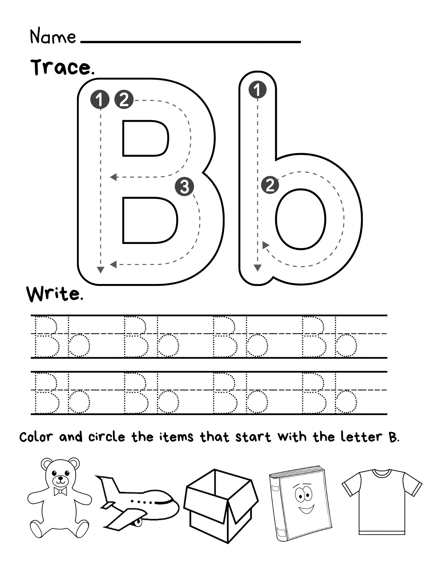 THE LETTER B PACKET for Toddlers, Preschoolers, Kindergarteners ...