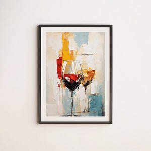 Abstrakte Rot- und Weißwein Kunst | Alkohol Druck Wandkunst | Weinliebhaber | Wohnkultur | Druckbare Wandkunst | Digitaler Download