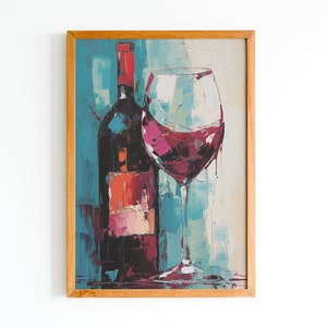 Abstrakte Rotwein Kunst | Alkohol Druck Wandkunst | Weinliebhaber | Wohndekor | Druckbare Wandkunst | Digitaler Download