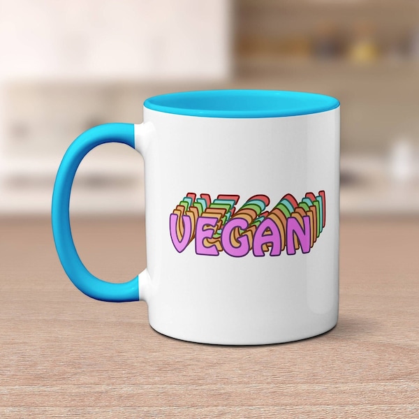 Retro Vegan Mug | Cute Vintage Style Gift for Vegans