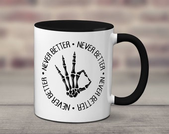 Skeletmok Never Better: sarcastisch cadeau voor collega