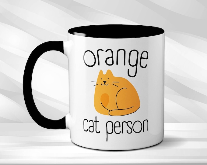 Orange Cat Person Coffee Mug | Cute gift for Orange Cat Lovers and Cat Parents