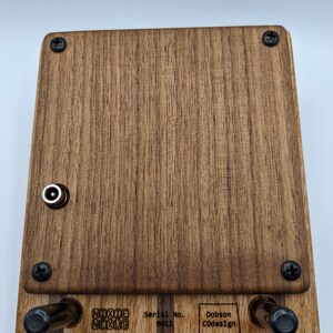 Nixie Clock Curly Red Oak and Black Walnut Case w/Black Walnut Back image 5