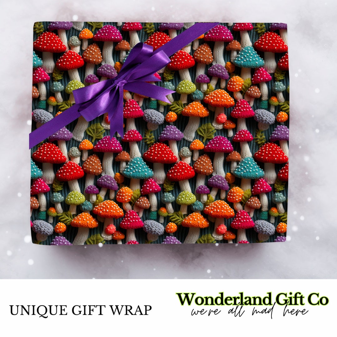 Faux Sweater Mushrooms Christmas Wrapping Paper Birthday Gift - Etsy