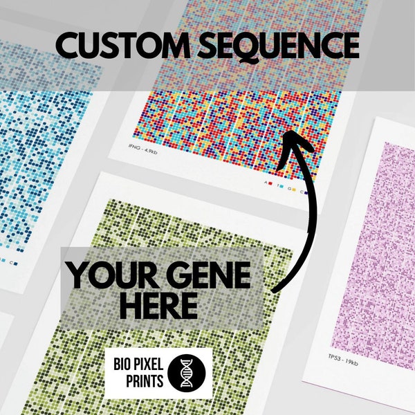 Custom Sequence DNA Print RNA, Nucleic Acid Gene Immunology Poster Molecular Biology Genetics Cell Science Art Scientist Gift A1/A2/A3/A4/A5