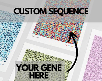 Custom Sequence DNA Print RNA Digital Download, Nucleic Acid Immunology Poster Molecular Biology Genetics Cell Science Art Scientist Gift