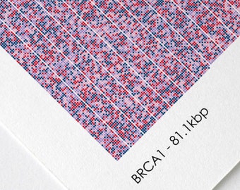 BRCA1 Gene Sequence Print Pink, Breast Cancer DNA Poster, Molecular Biology Art, Genetics art, Science Art, Scientist Gift, A1/A2/A3/A4/A5