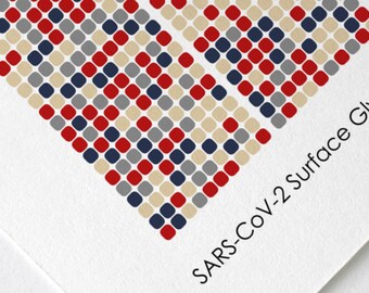 SARS-CoV-2 Spike Surface Glycoprotein Sequence Print COVID-19 DNA Poster Scientist Gift Molecular Biology Art Virus Genetics Art Science Art