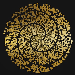 Folha de ouro espiral de número primo, arte matemática abstrata, impressão de matemática, pôster de matemática, presente de professor de primos radiais, presente de formatura de estudante de doutorado