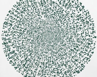 Prime Number Spiral, Abstract Math Art, Mathematics Print, Maths Poster Radial Coordinate Primes Teacher Gift PhD Student Graduation Present