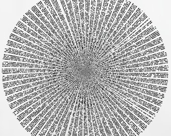 Prime Number Spiral, Abstract Math Art, Mathematics Print, Maths Poster Radial Coordinate Primes Teacher Gift PhD Student Graduation Present