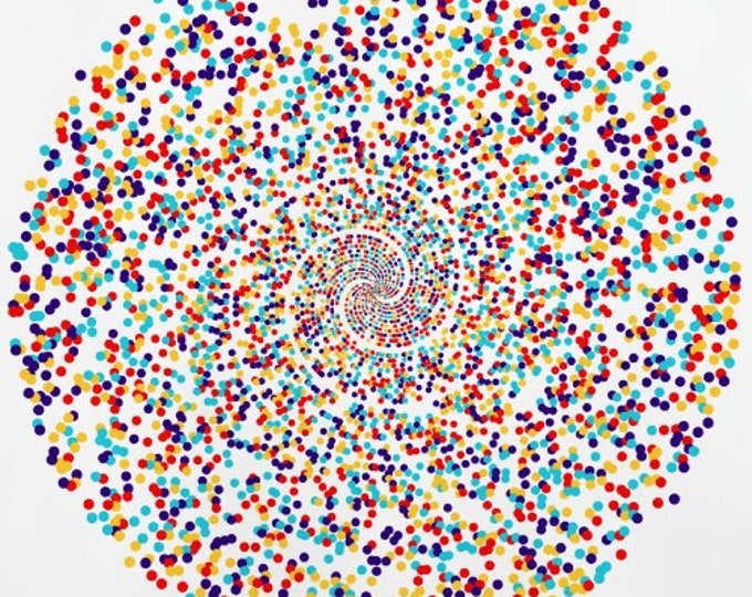 Prime Number Spiral, Abstract Math Art, Mathematics Print, Maths Poster Radial Coordinate Primes Teacher Gift PhD Student Graduation Present