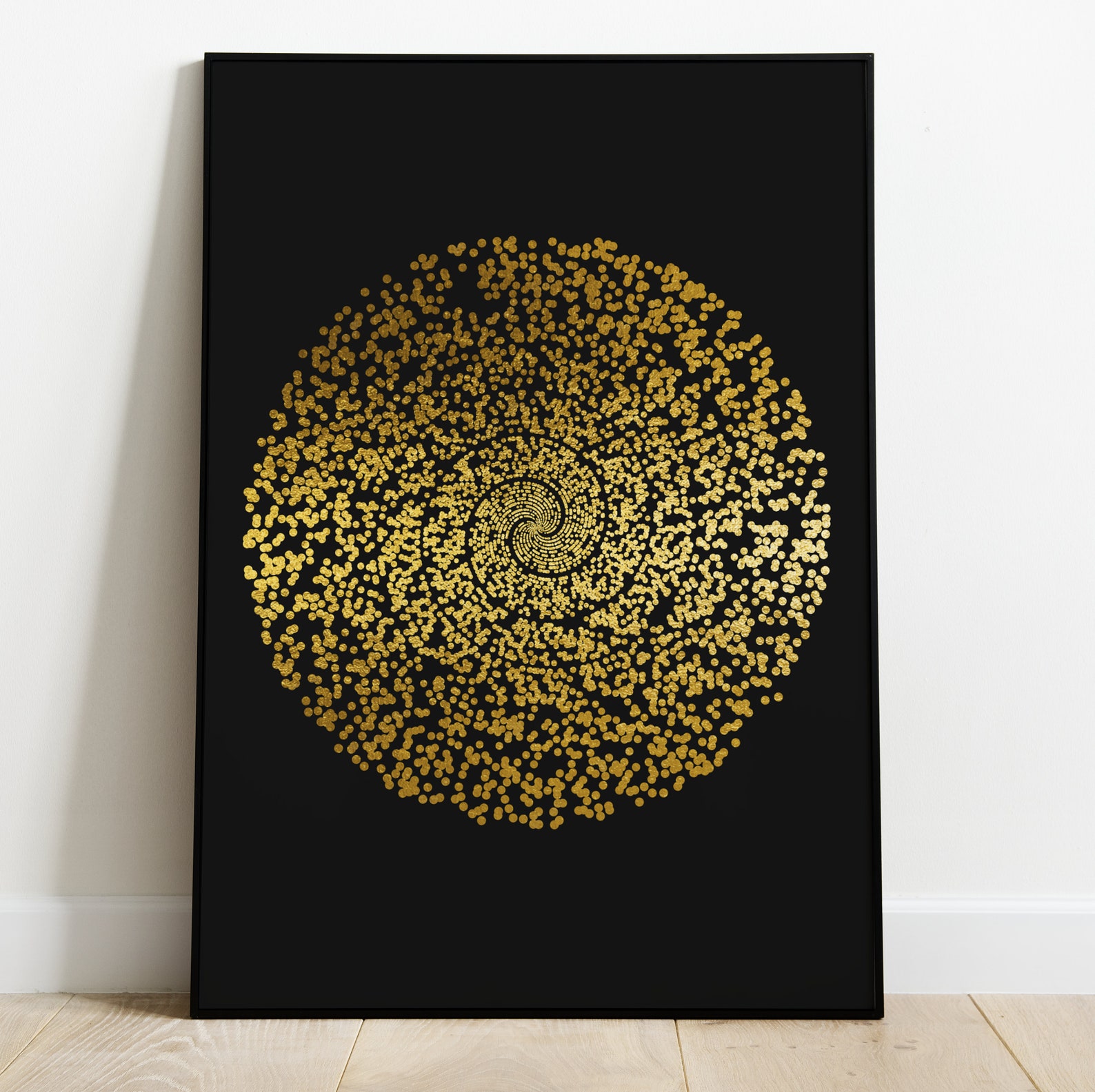 Prime Number Spiral Gold Foil, Abstract Math Art, Mathematics Print ...