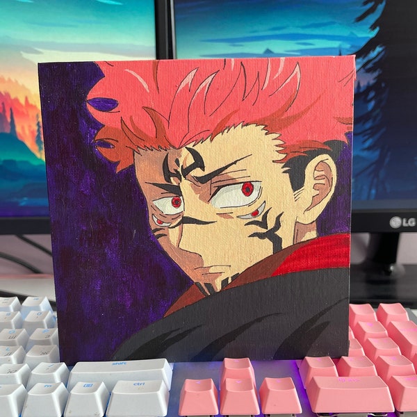 Sukuna personnalisé Anime peinture tendue sur bois toile acrylique JJK, personnage Manga