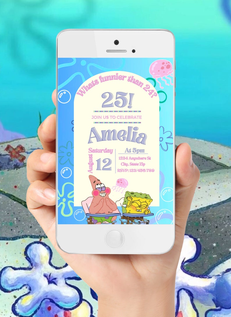 What's Funnier Than 24 25 Spongebob Birthday Invitation Etsy What's Funnier Than 24 25 Spongebob Birthday Invitation Etsy