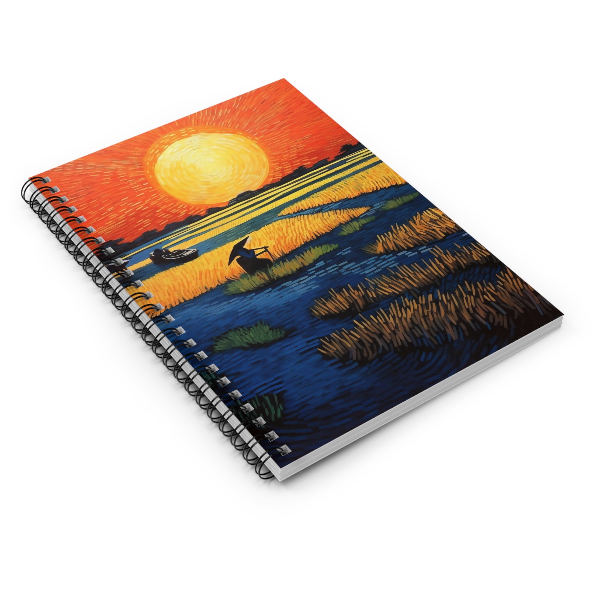 Rice Fields at Sunset - Spiral Notebook - Ruled Line - Etsy