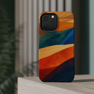 Kleurrijke zonsondergang golven iPhone-hoesje voor 16 15 14 13 Pro Max Mini - perfect cadeau voor haar, hem, moeder, vader