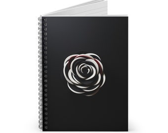 The Felt Rose - flower cover notebook, cute spiral, journal, notebook lined, notebook school teacher, notebook student gift