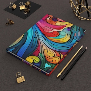 Vivid Flow Hardcover Journal - Lined Meeting Notebook Ideal Gift for Co-Worker  Boss