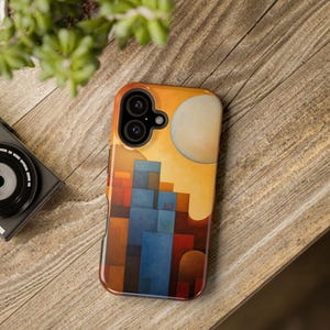 EarthTone ColorBlocks #2 - MagSafe Cases for iPhone 16 15 14 13 Pro Max and Mini, Gift for Him, Gift for Her, Gift for Mom, Colorful, Retro