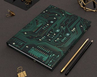 Placa de circuito Um caderno pautado de capa dura para reuniões Presente perfeito para colegas de trabalho, chefes
