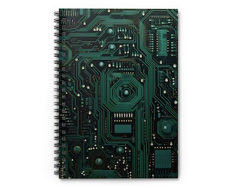Caderno de placa de circuito - caderno de capa de cor vibrante, espiral fofa, diário, caderno pautado, caderno de professor de escola, caderno de presente para aluno
