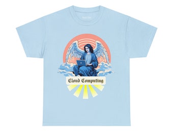 Angel Cloud Computing-T-shirt, grappig shirt met kantoorhumor