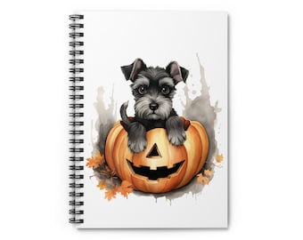 Schnauzer-Ween vibrant color cover notebook, cute spiral, journal, notebook lined, notebook school teacher, notebook student gift