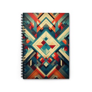 Art Deco Geometrie #3 Notebook liniert, Spiralblock, Dankbarkeitsjournal, Schule Lehrer Notizbuch, Planer, Dankbarkeitsjournal, Bullet Journal