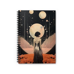 Art Deco Frau - Schüler liniertes Spiralblock, Dankbarkeitsjournal, Schullehrer Notizbuch, Planer, Dankbarkeitsjournal, Bullet Journal