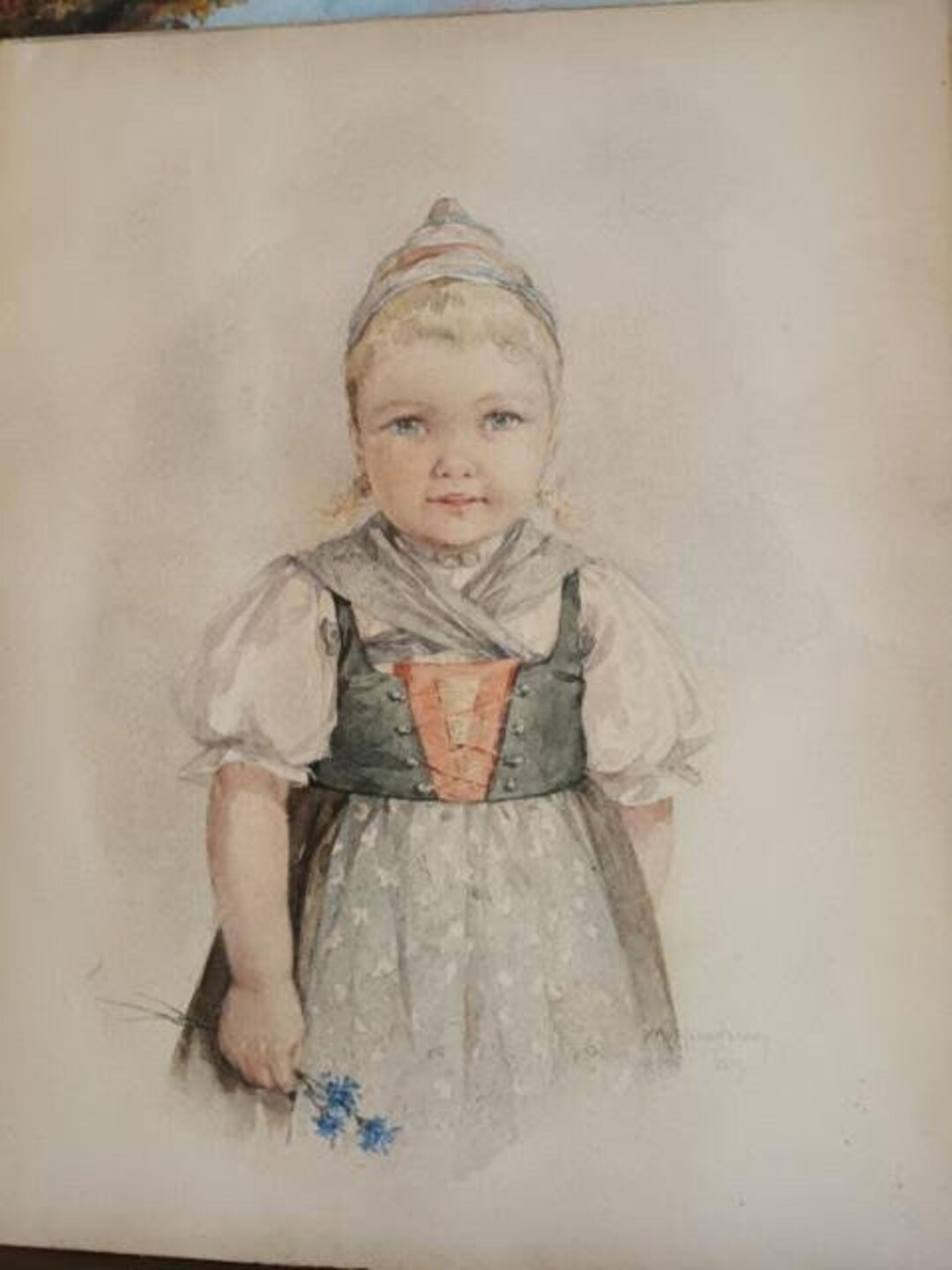 Maud Humphrey 18901891 Original Framed Watercolor 39 Aka the German