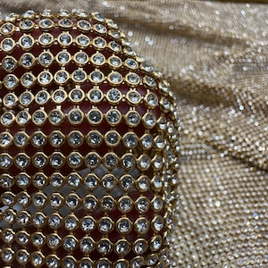 Gouden strassvel | Gouden kristalstof | Gouden strass-paneel