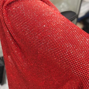 Red Crystal Fabric, Red Rhinestone Fabric
