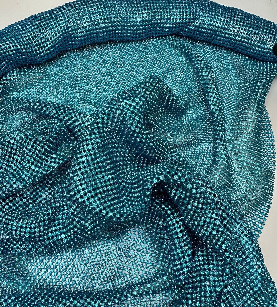 Aquamarine Rhinestone Sheet Blue Aquamarine Crystal Blue Aquamarine Rhinestone Fabric Etsy