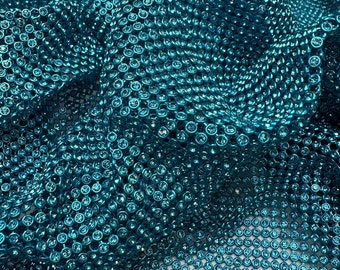 Aquamarine Rhinestone Sheet | Blue Aquamarine Crystal | Blue Aquamarine Rhinestone Fabric